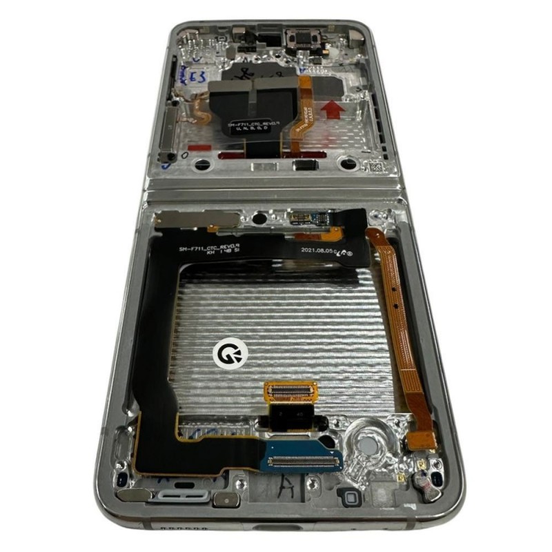 Samsung Service Pack Original LCD Display + Frame For Galaxy Z Flip 3 5g 2021 F711 NO CAM | SILVER INNER
