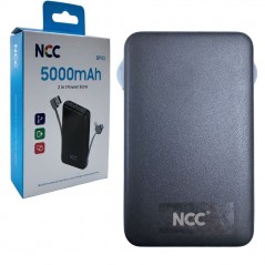 Acquista NCC Power Bank 5000mAh Mini Caricabatterie Compatto Con Cavo USB-C e Lightning | Nero BP03 su Smartness