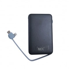 Acquista NCC Power Bank 5000mAh Mini Caricabatterie Compatto Con Cavo USB-C e Lightning | Nero BP03 su Smartness