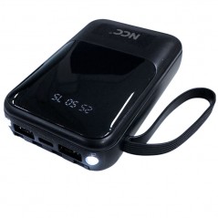 Scopri NCC Power Bank 10000mAh Caricabatterie Multifunzionale 4 in 1 + Cavo USB-C - LIGHTNING - MICRO USB | Nero BP13 in dettagl