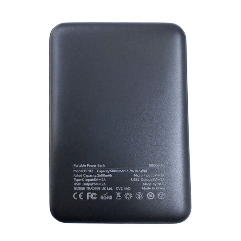NCC Power Bank 5000mAh Mini Compact Portable Charger | Black BP02