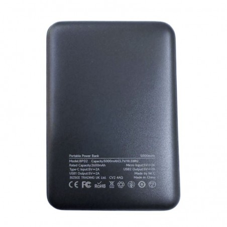 NCC Power Bank 5000mAh Mini Compact Portable Charger | Black BP02