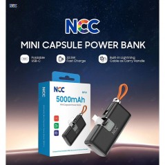 NCC Power Bank 5000mAh Portable USB-C Charger + Lightning Cable FAST CHARGING 22.5W | BP01