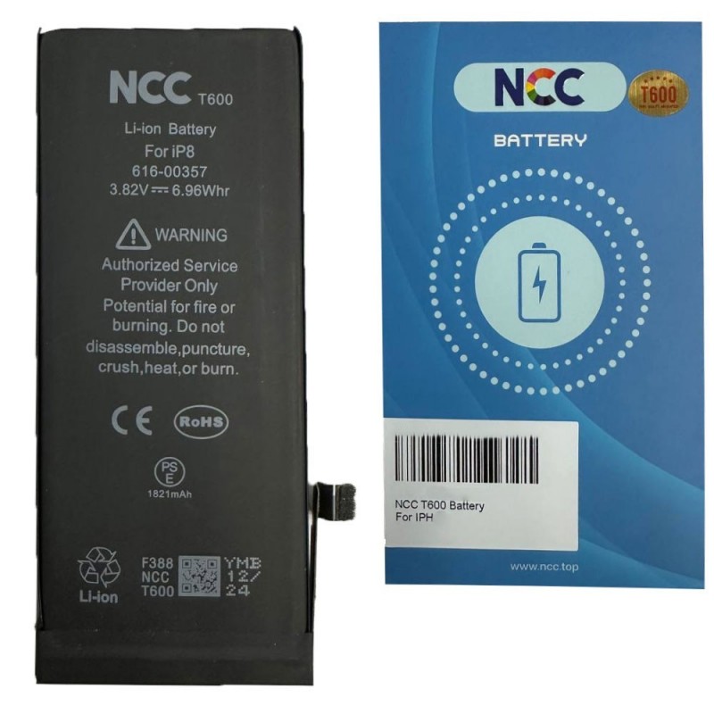 NCC T600 Battery Compatible with Apple iPhone 8 A1863 A1905 A1906 | TI Chip - 1821mAh