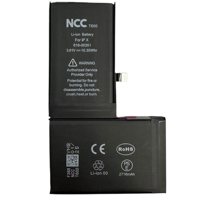 NCC T600 Compatible Battery for Apple iPhone X | TI Chip - 2716mAh