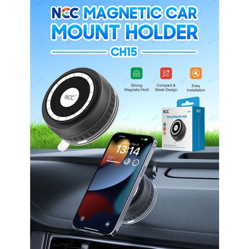NCC CH15 Ultra Strong Magnetic Dashboard Car Mount | Black