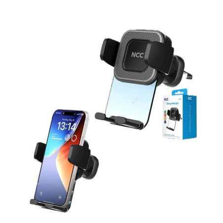 Scopri NCC Supporto da Auto CH14 Universale con Clip Per Bocchetta d'areazione | Nero e Trasparente in dettaglio