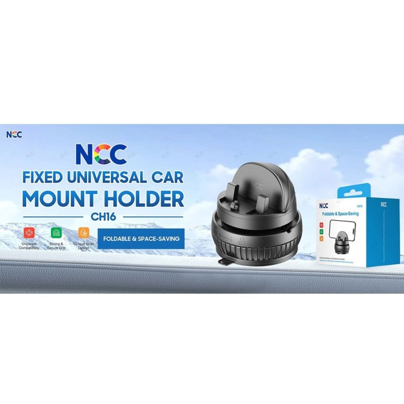 NCC CH16 Universal Fixed Dashboard and Air Vent Car Mount | Black