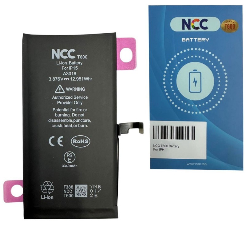 NCC T600 Compatible Battery for Apple iPhone 15 | TI Chip
