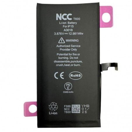 NCC T600 Compatible Battery for Apple iPhone 15 | TI Chip