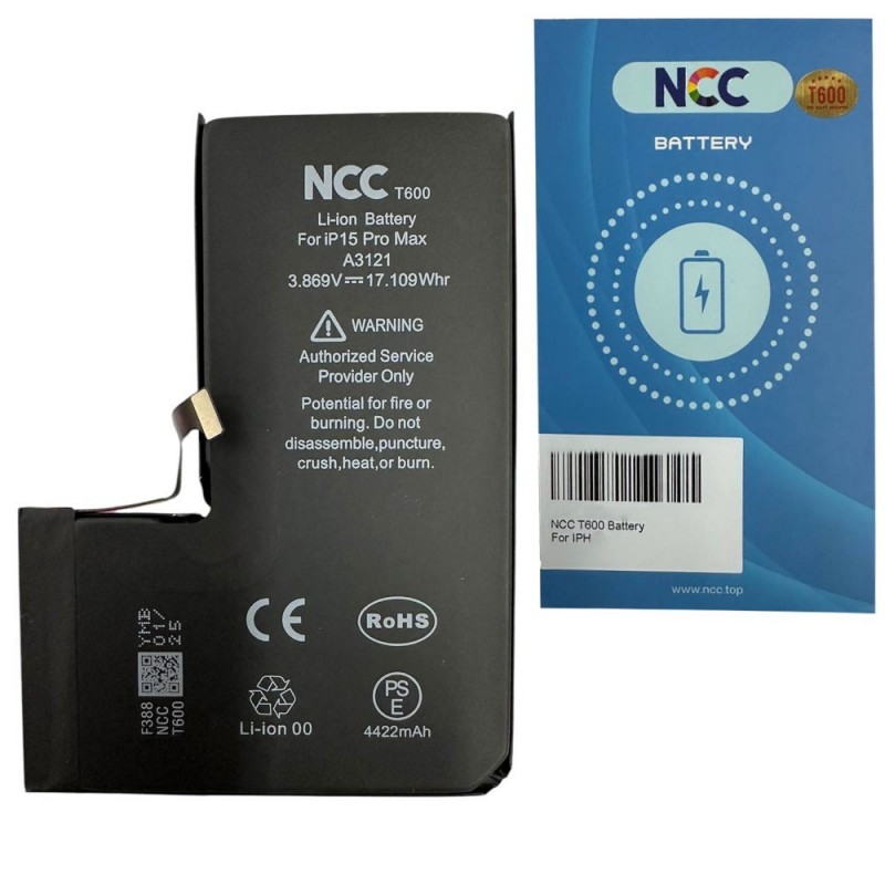 NCC T600 Compatible Battery for Apple iPhone 15 Pro Max | TI Chip