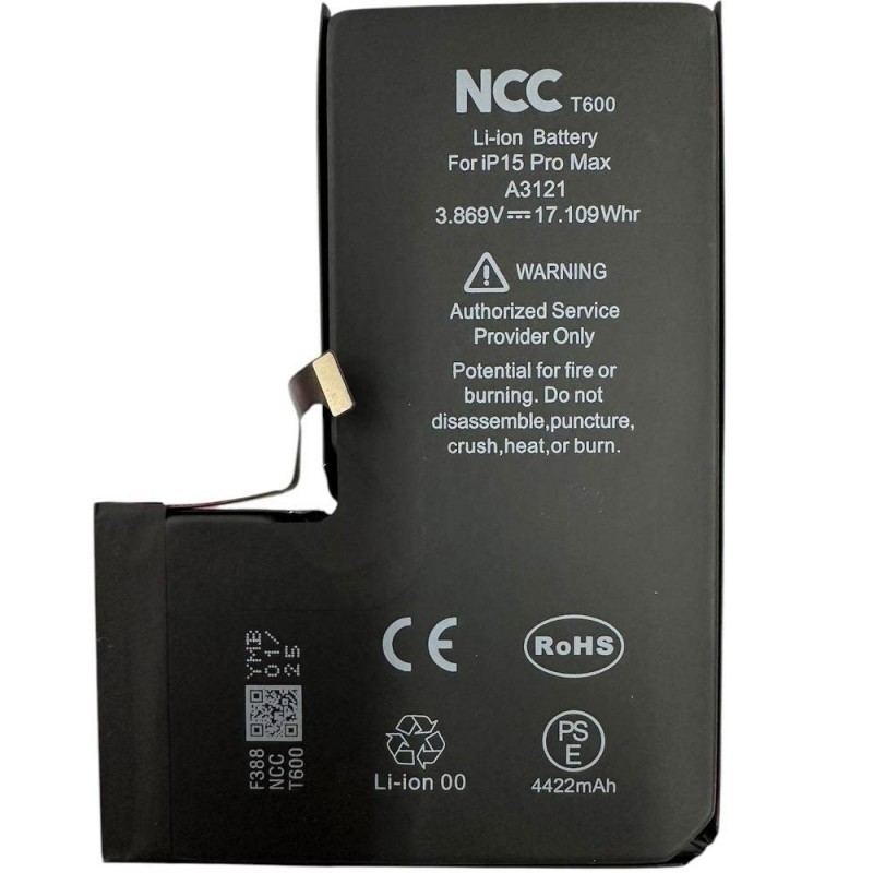 NCC T600 Batteria Compatibile per Apple iPhone 15 Pro Max | TI Chip