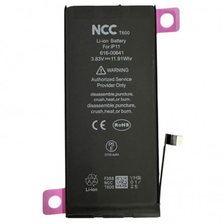 Batteria Compatibile Apple iPhone 11 NCC T600 A2111 | A2223 | A2221 | TI Chip - 3110mAh