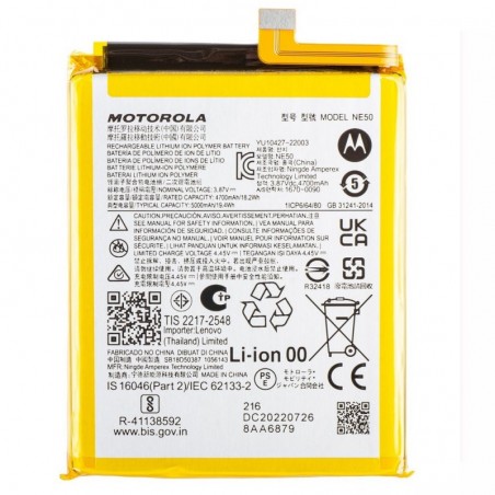 Immagine prodotto Motorola Service Pack Batteria Originale NE50 per Moto G72 / G52 / G82 | XT2255