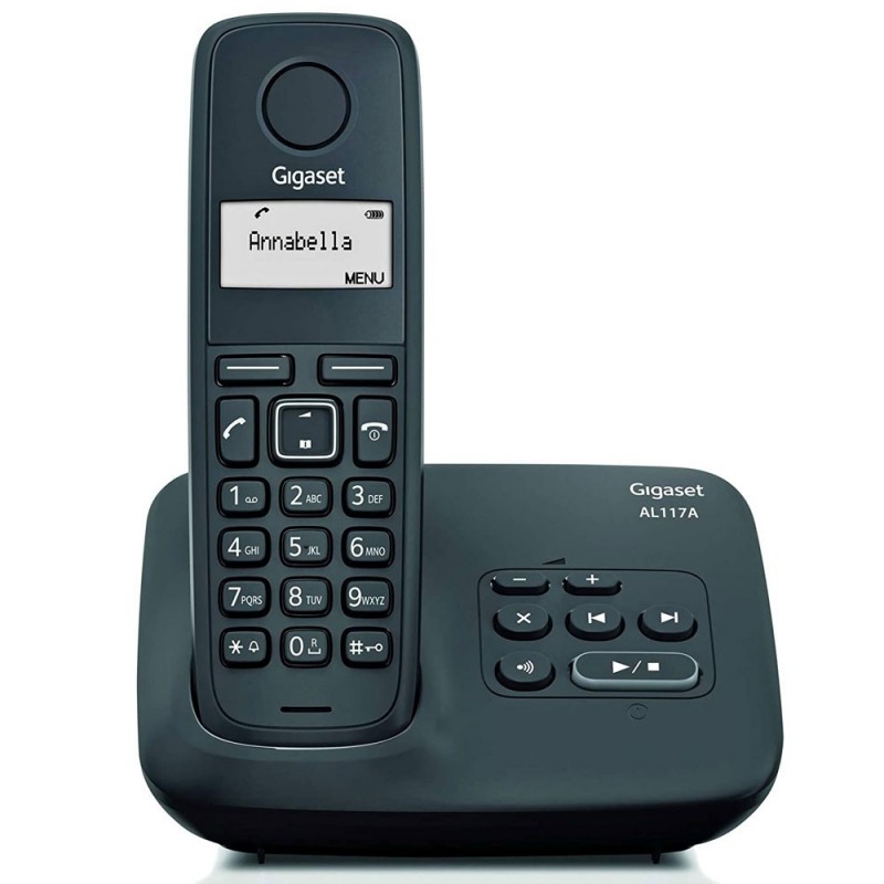 Gigaset Telefono Cordless DECT AL117A Con Segreteria Telefonica | Nero