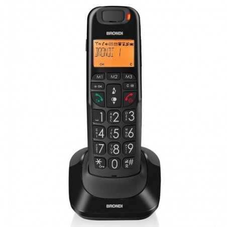 Buy Brondi Bravo Bright Telefono Cordless ECO DECT Tasti Grandi Nero online