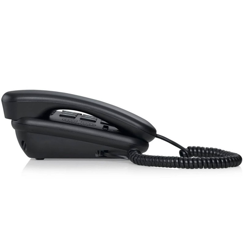 Brondi Bravo 15 Corded Landline Phone with Large Buttons and Hands-Free Calling | Black