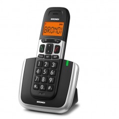 Acquista Brondi Bravo Platinum Telefono Cordless ECO DECT Tasti Grandi Nero in vendita