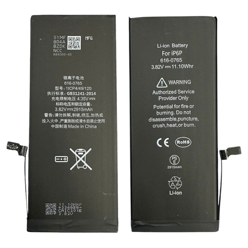 NCC Batteria Compatibile per Apple iPhone 6 Plus A1522 A1524 A1593 | ZY Taiwan Chip - 2915mAh