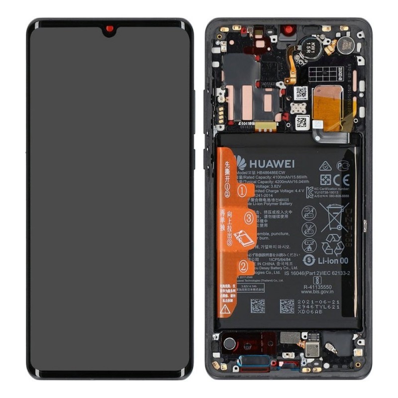 Huawei Service Pack Original LCD Display + Frame and Battery P30 Pro 2020 New Edition VOG-L29D | Black