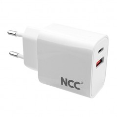NCC NCC CaricaBatterie da Rete 45W Doppia Porta USB-C + 1 Porta USB-A Fast Charge GaN | White for sale