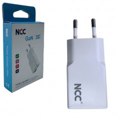 Photo of NCC CaricaBatterie da Rete 30W Ultra Sottile Doppia Porta USB-A + USB-C Fast Charge | Bianco C214 - NCC