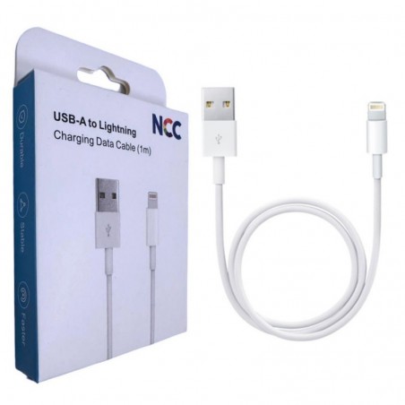 Product image NCC Cavo di Ricarica da USB-A a Lightning 20W in PVC Ultra Resistente | 1 Metro Bianco
