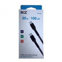 Scopri NCC Cavo di Ricarica da USB-C a USB-C 60W Woven in Tessuto D111CC | 1 Metro Nero in dettaglio