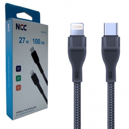 NCC NCC Cavo di Ricarica da USB-C a Lightning 27W intrecciato Woven D111CL | 1 Metro Nero for sale