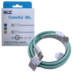 NCC NCC Cavo di Ricarica da USB-C a USB-C 60W Colorful D118CC | 1 Metro Verde for sale