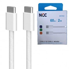 Photo of NCC Cavo di Ricarica da USB-C a USB-C 60W Woven in Tessuto D117CC | 2 Metri Bianco - NCC