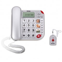 Brondi Brondi Super Bravo Plus Telefono Fisso Telecomando SOS Ampio Display Argento for sale