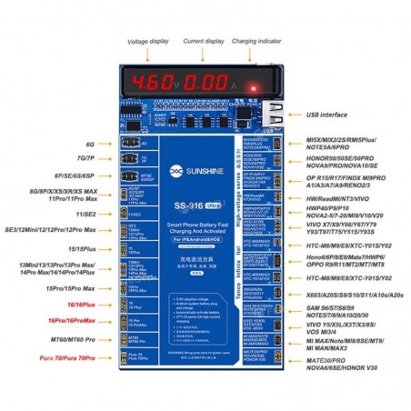 SUNSHINE SS-916 Ultra | Battery Activator Tester and Charging Device for Android and Apple