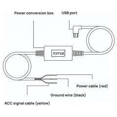 Buy 70mai Hardwire Kit UP02 Monitoraggio Continuo Per DashCam da Cruscotto Micro USB 3m Nero online