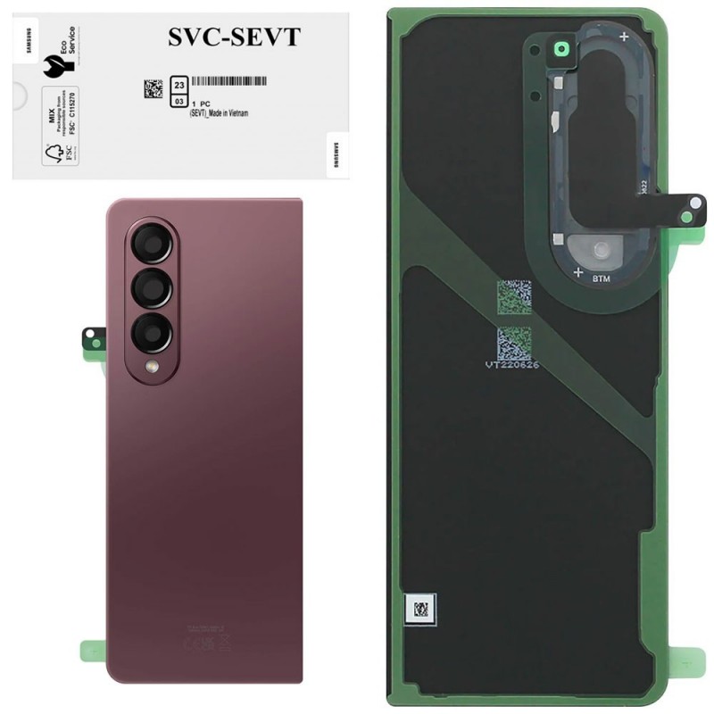 Samsung Back Cover Originale Service Pack per Galaxy Z Fold 4 F936B | Burgundy