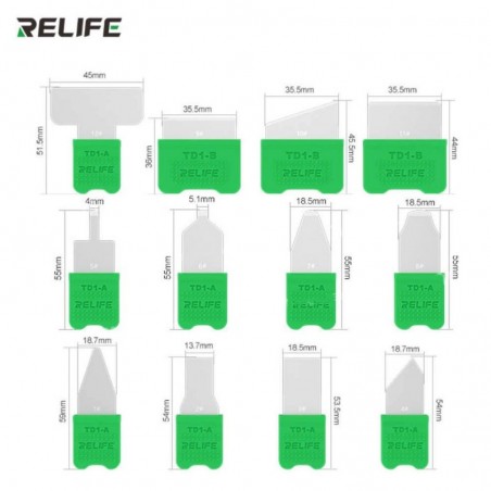 Lame per apertura SMARTPHONES Back Cover LCD Batterie RELIFE TD1-PRO | SET 12pcs