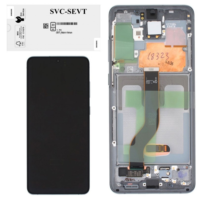 Samsung SERVICE PACK Display LCD ORIGINALE + Frame Per Galaxy S20+ PLUS G985/G986 No Cam | Grey