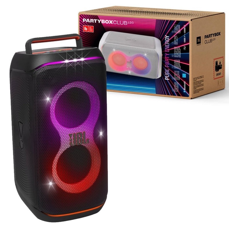 JBL PARTYBOX CLUB 120 Speaker Bluetooth Portatile Effetti Luce Cassa Altoparlante IPX4 Nero JBL PARTYBOX CLUB 120 Speaker Bluetooth Portatile Effetti Luce Cassa Altoparlante IPX4 Nero