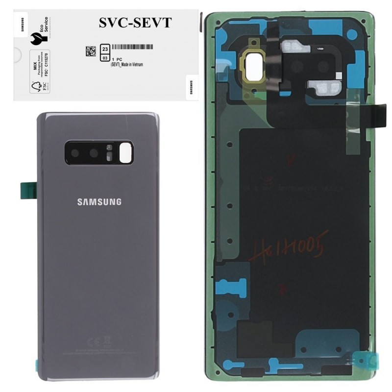 Samsung Back Cover Originale Service Pack con Camera Frame per Galaxy Note 8 N950F | Grey