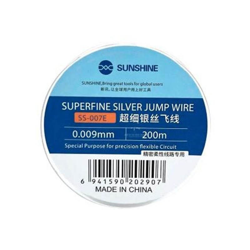 SUNSHINE SS-007E 0.009mm Silver Wire Spool for Soldering Jump Wire | 200M