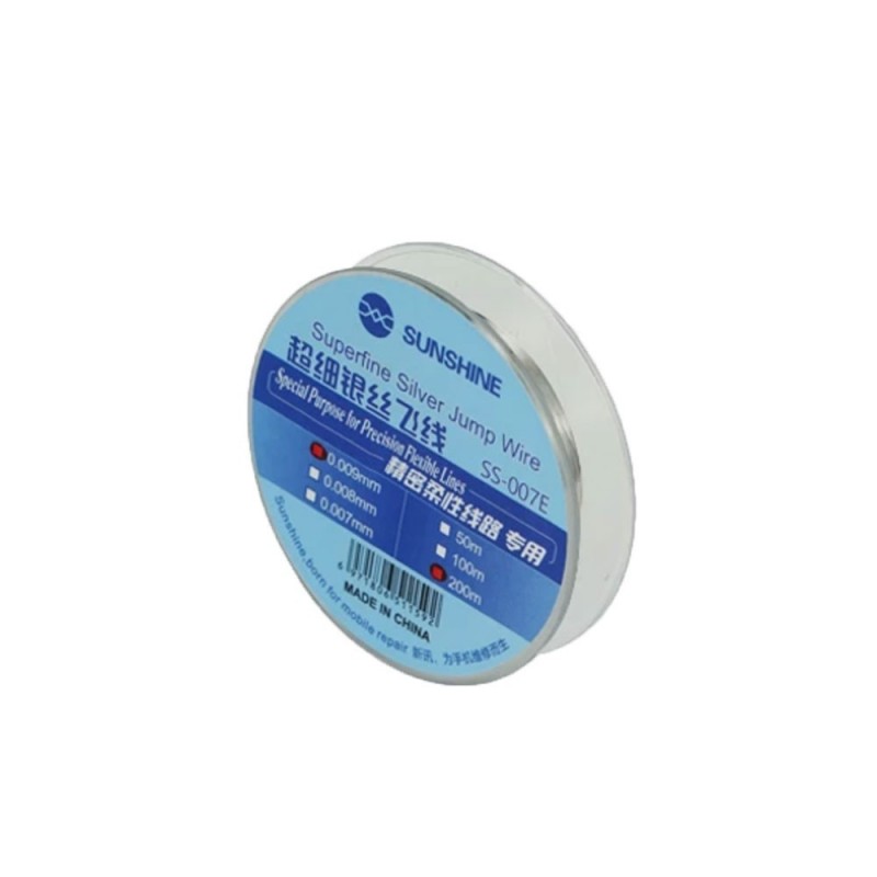 SUNSHINE SS-007E 0.009mm Silver Wire Spool for Soldering Jump Wire | 200M