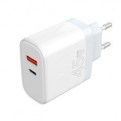 Acquista ROVI CaricaBatterie da Rete ST730 45W USB-C + USB-A GaN Fast Charger Power Delivery | Bianco in vendita