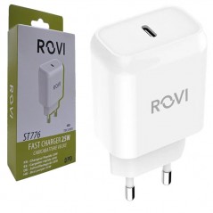 Scopri ROVI CaricaBatterie da Rete ST776 25W USB-C Fast Charger Power Delivery | Bianco in dettaglio