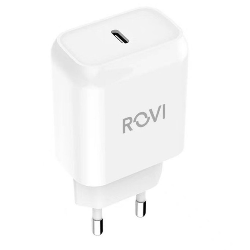 ROVI CaricaBatterie da Rete ST776 25W USB-C Fast Charger Power Delivery | Bianco