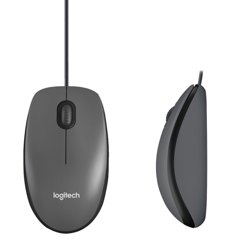  Logitech M100 Optical Mouse 1000 dpi 3 Buttons USB Ambidextrous Design Black