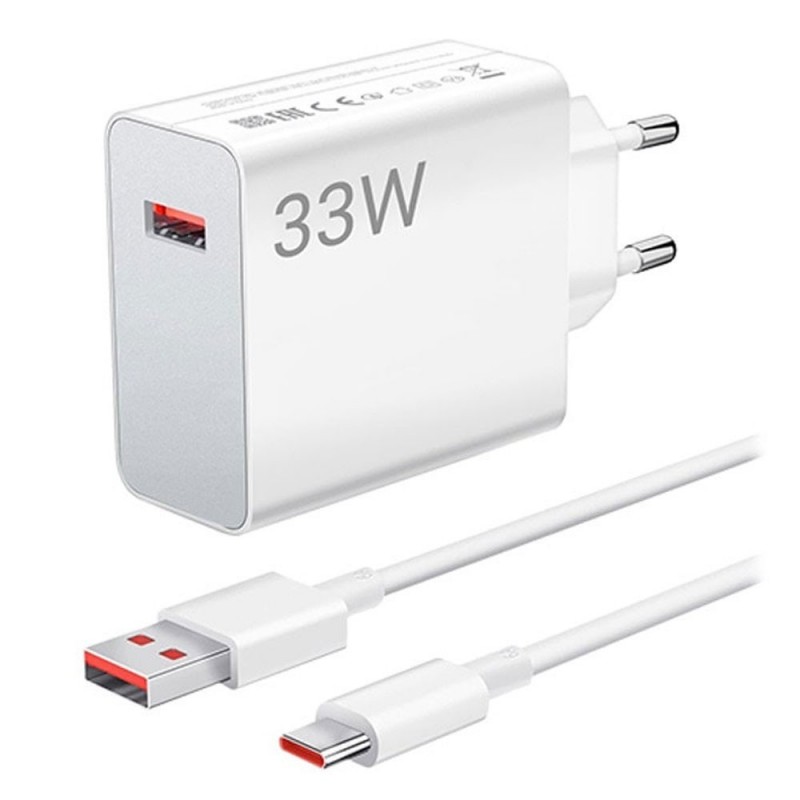 Xiaomi 33W USB-A Charger Combo + USB-A to USB-C Cable | White