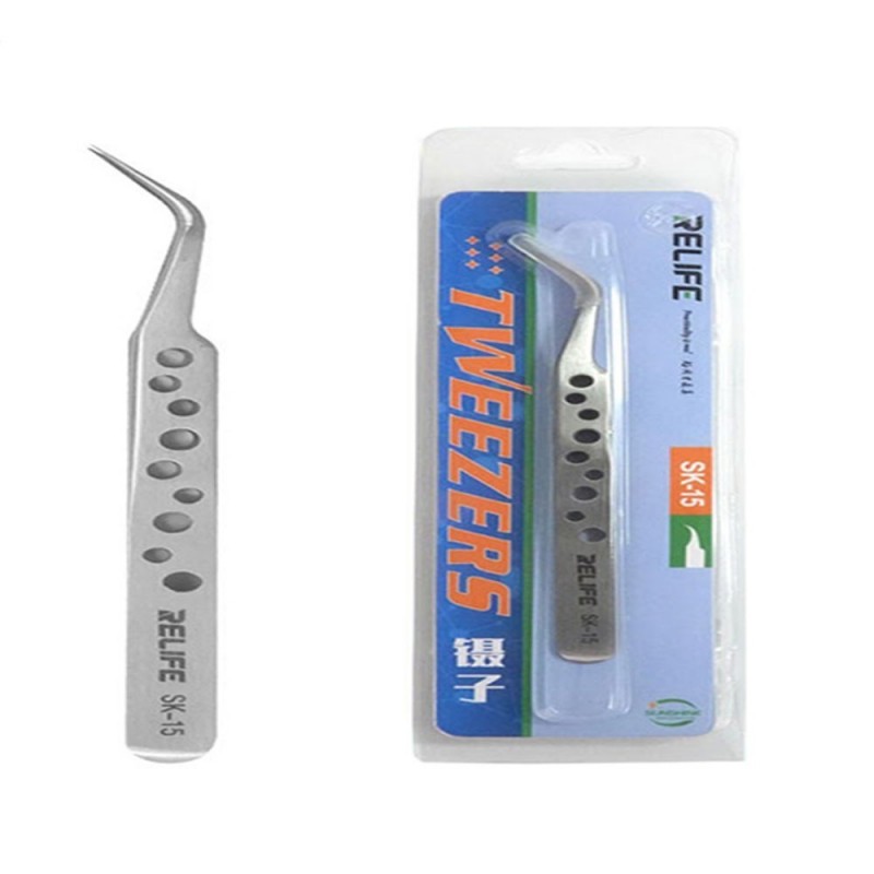 Relife SK-15 Pinzetta con Punte Curve Alta Precisione
