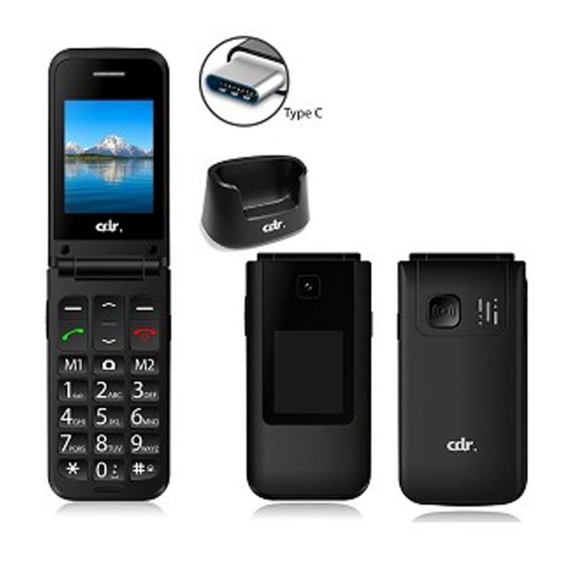 CDR C38 2G Quad Band GSM Cell Phone with SOS Button | Black