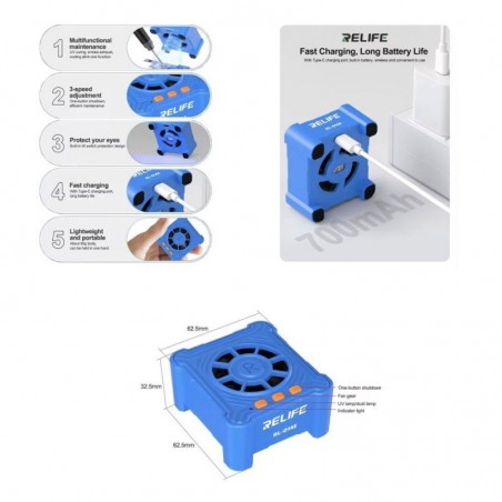 RELIFE RL-014E UV Lamp Curing Fan with Cooling Fan