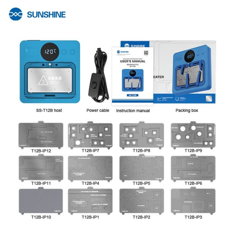 SUNSHINE SS-T12B Upgraded Heating Pad Set for iPhone 16 (13-in-1)